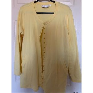 Yellow button down sweater